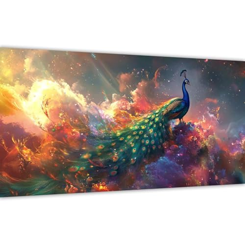 Malen nach Zahlen Bunt, Malen nach Zahlen Erwachsene Pfau 20x40cm Paint by Numbers Handgemalt Ölgemälde Leinwand Set, mit 3 Pinsel und Acrylfarbe, Wanddeko Frauen Kreativ Geschenk (Ohne Rahmen) Y#A62 von Wucuuxen