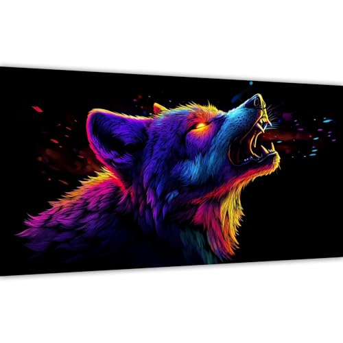 Malen nach Zahlen Bunt, Malen nach Zahlen Erwachsene Wolf 90x180cm Paint by Numbers Handgemalt Ölgemälde Leinwand Set, mit 3 Pinsel und Acrylfarbe, Wanddeko Frauen Kreativ Geschenk (Ohne Rahmen) Y#A40 von Wucuuxen