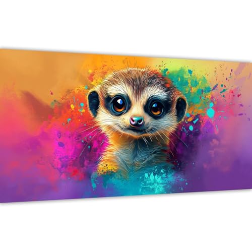 Malen nach Zahlen Bunt，Malen nach Zahlen Erwachsene Erdmännchen 40x80cm Paint by Numbers Handgemalt Ölgemälde Leinwand Set，3 Pinsel und Acrylfarbe，Wanddeko Frauen Kreativ Geschenk (Ohne Rahmen) Y#A32 von Wucuuxen