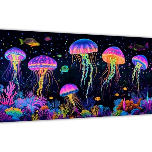 Malen nach Zahlen Bunt，Malen nach Zahlen Erwachsene Meeresboden 40x80cm Paint by Numbers Handgemalt Ölgemälde Leinwand Set，3 Pinsel und Acrylfarbe，Wanddeko Frauen Kreativ Geschenk (Ohne Rahmen) Y#A82 von Wucuuxen
