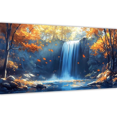 Malen nach Zahlen Herbst, Malen nach Zahlen Erwachsene See 20x40cm Paint by Numbers Handgemalt Ölgemälde Leinwand Set, mit 3 Pinsel und Acrylfarbe, Wanddeko Frauen Kreativ Geschenk (Ohne Rahmen) Y#A10 von Wucuuxen