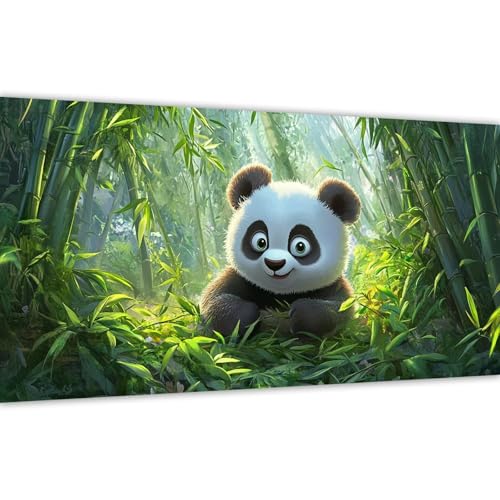 Malen nach Zahlen Karikatur，Malen nach Zahlen Erwachsene Panda 40x80cm Paint by Numbers Handgemalt Ölgemälde Leinwand Set，3 Pinsel und Acrylfarbe，Wanddeko Frauen Kreativ Geschenk (Ohne Rahmen) Y#A34 von Wucuuxen