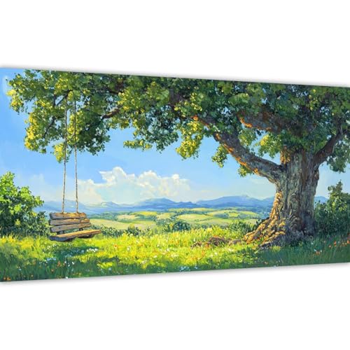 Malen nach Zahlen Landschaft，Malen nach Zahlen Erwachsene Baum 60x120cm Paint by Numbers Handgemalt Ölgemälde Leinwand Set，3 Pinsel und Acrylfarbe，Wanddeko Frauen Kreativ Geschenk (Ohne Rahmen) Y#A20 von Wucuuxen