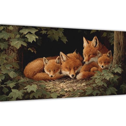Malen nach Zahlen Niedlich，Malen nach Zahlen Erwachsene Fuchs 80x160cm Paint by Numbers Handgemalt Ölgemälde Leinwand Set，3 Pinsel und Acrylfarbe，Wanddeko Frauen Kreativ Geschenk (Ohne Rahmen) Y#A96 von Wucuuxen