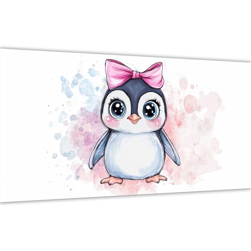 Malen nach Zahlen Niedlich，Malen nach Zahlen Erwachsene Pinguin 20x40cm Paint by Numbers Handgemalt Ölgemälde Leinwand Set，3 Pinsel und Acrylfarbe，Wanddeko Frauen Kreativ Geschenk (Ohne Rahmen) Y#A66 von Wucuuxen
