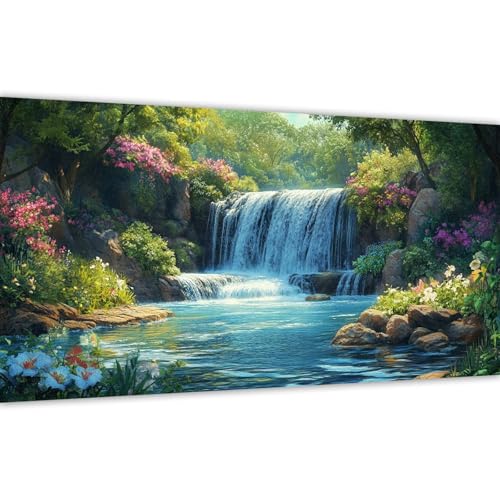 Malen nach Zahlen See，Malen nach Zahlen Erwachsene Landschaft 80x160cm Paint by Numbers Handgemalt Ölgemälde Leinwand Set，3 Pinsel und Acrylfarbe，Wanddeko Frauen Kreativ Geschenk (Ohne Rahmen) Y#A22 von Wucuuxen