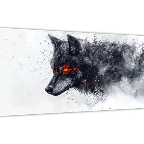 Malen nach Zahlen Wolf, Malen nach Zahlen Erwachsene Tier 50x100cm Paint by Numbers Handgemalt Ölgemälde Leinwand Set, mit 3 Pinsel und Acrylfarbe, Wanddeko Frauen Kreativ Geschenk (Ohne Rahmen) Y#A26 von Wucuuxen