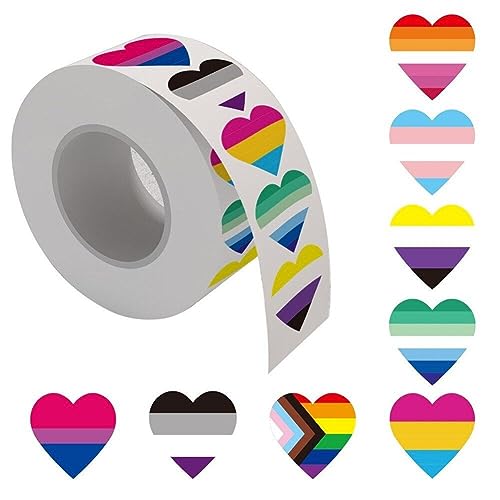500pcs Aufkleber Lgbtq -aufkleber Schwulen Stolz Aufkleber Regenbogen Herzstolz Aufkleber Selbstkleber Schwule Aufkleber Lgbt -aufkleber Für Schwule Lesbische Stolzmonatdekoration Und Pride Paraden von Wudaizhi