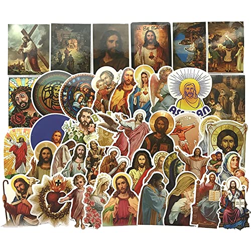 68 Stück Jesus-Aufkleber für Koffer, Skateboard, Laptop, Gepäck, Kühlschrank, Telefon, Auto, Styling, DIY-Aufkleber von Wudaizhi