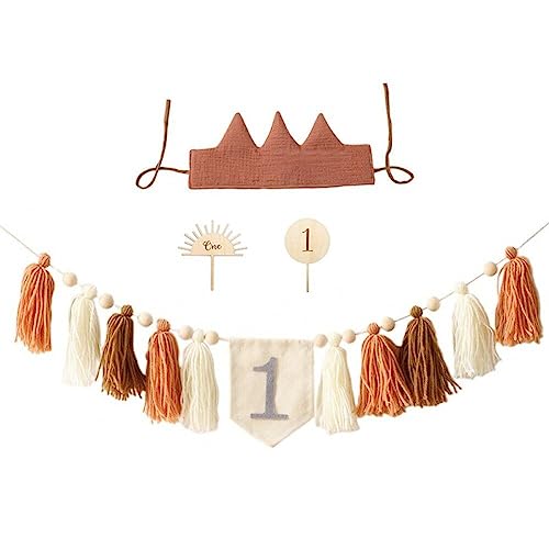 Wudaizhi Baby 1. Geburtstagsdekorationen Set, Baby Erstes Geburtstagsdekorationen Hochstuhl Banner Mit Krone Und Kuchen -Topper Happy Birthday Party Supplies Wudaizhi Baby 1. Geburtstagsdekorationen Set, Baby Erstes Geburtstagsdekorationen Hochstuhl Banner Mit Krone Und Kuchen -Topper Happy Birthday Party Supplies von Wudaizhi