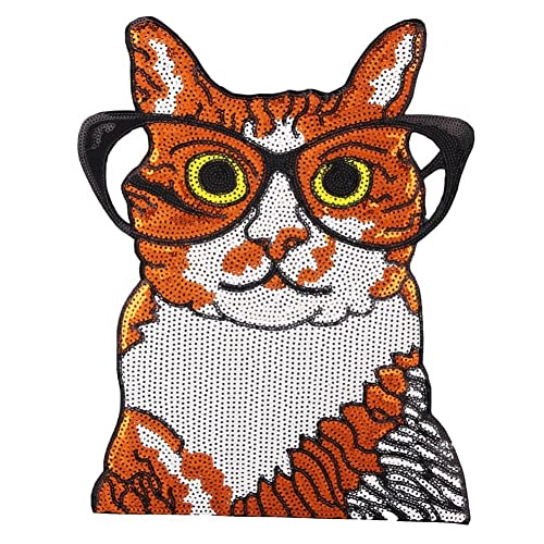 Braune Gläser Katze Patches Für Streifen Kleidung Patch Eisen Auf Applikation Diy Kleidung Aufkleber Scrapbooking von Wudaizhi