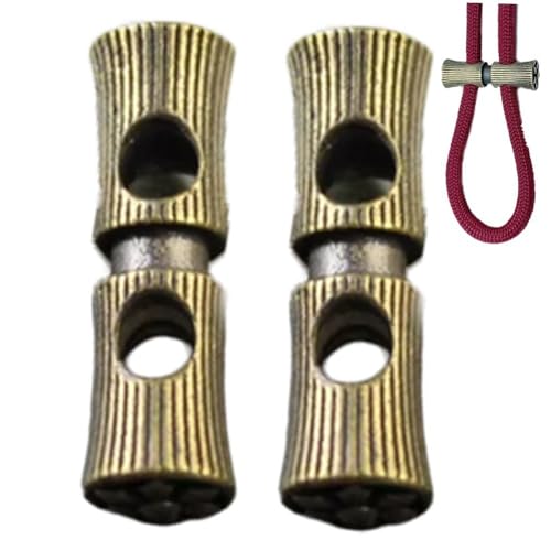 Wudaizhi 2 Stück Paracord-schnallen Aus Messing, 2 Löcher, Lanyard-perlen, Antike Armbandschnallen Für DIY-Paracord-bastelarbeiten, Armbandherstellungszubehör Wudaizhi 2 Stück Paracord-schnallen Aus Messing, 2 Löcher, Lanyard-perlen, Antike Armbandschnallen Für DIY-Paracord-bastelarbeiten, Armbandherstellungszubehör von Wudaizhi