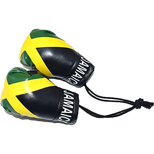 Wudaizhi Mini -Boxhandschuhe Miniatur -stanzhandschuhe Weihnachtsverzierung Hängende Dekoration Für Heimauto -Gebrauch (Jamaika Flagge) von Wudaizhi