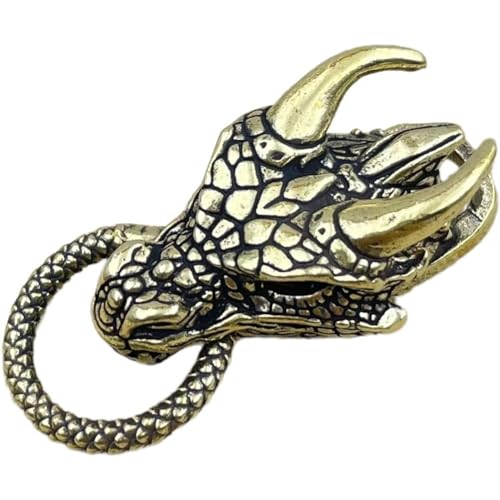 Wudaizhi Vintage Messing Drachenkopf Schlüsselanhänger Paracord Armband Schnallen Charms Anhänger Für Armband Geflochtenes Handwerk DIY Zubehör von Wudaizhi