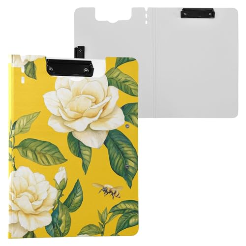 Aesthetic Gardenia Gelbe faltbare Klemmbretter mit zwei Metall-Clips, Stifthalter, Klemmbrett mit festem Einband, Clipfolio Krankenschwesterbedarf Aesthetic Gardenia Gelbe faltbare Klemmbretter mit zwei Metall-Clips, Stifthalter, Klemmbrett mit festem Einband, Clipfolio Krankenschwesterbedarf von Wudan