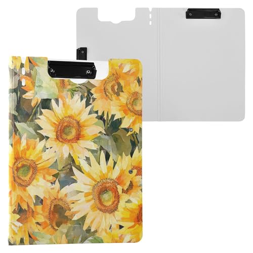 Beauty Sunflower Falt-Klemmbrett mit zwei Metall-Clips, Stifthalter, Klemmbrett mit Abdeckung, Klemmbrett, Ordner, Büro, Geschäft Beauty Sunflower Falt-Klemmbrett mit zwei Metall-Clips, Stifthalter, Klemmbrett mit Abdeckung, Klemmbrett, Ordner, Büro, Geschäft von Wudan