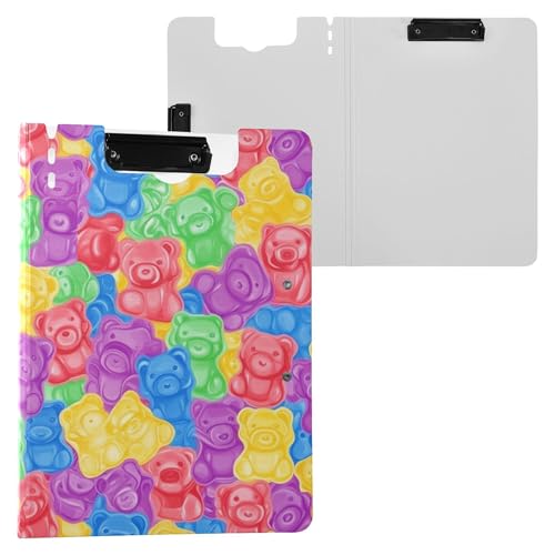 Bunte süße Geleebären, faltbare Klemmbretter, Doppel-Clips, Stifthalter, Klemmbrett mit festem Einband, Clipfolio Schreibwaren-Organizer-Zubehör Bunte süße Geleebären, faltbare Klemmbretter, Doppel-Clips, Stifthalter, Klemmbrett mit festem Einband, Clipfolio Schreibwaren-Organizer-Zubehör von Wudan