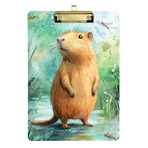 Cartoon Capybara A River Klemmbrett-Ordner, A4, 31,8 x 22,9 cm, dickes Klemmbrett mit niedrigem Profil-Clip für Softball-Trainer, Klassenzimmer Cartoon Capybara A River Klemmbrett-Ordner, A4, 31,8 x 22,9 cm, dickes Klemmbrett mit niedrigem Profil-Clip für Softball-Trainer, Klassenzimmer von Wudan