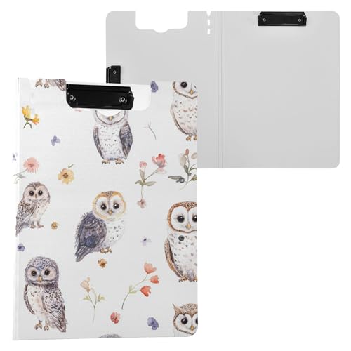 Clipfolio Klemmbrett mit niedlichem Cartoon-Eulen-Design, Doppel-Clips, Stifthalter, Klemmbrett mit Abdeckung, Klemmbrett, Bürobedarf Clipfolio Klemmbrett mit niedlichem Cartoon-Eulen-Design, Doppel-Clips, Stifthalter, Klemmbrett mit Abdeckung, Klemmbrett, Bürobedarf von Wudan
