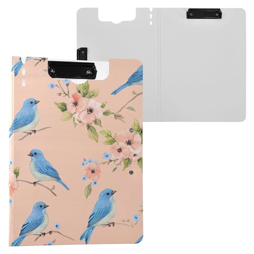Clipfolio Klemmbrett mit süßem Indigo-Motiv, zusammenklappbar, horizontal und vertikal, Doppel-Clip-Board mit festem Einband, Pfirsichfarben Clipfolio Klemmbrett mit süßem Indigo-Motiv, zusammenklappbar, horizontal und vertikal, Doppel-Clip-Board mit festem Einband, Pfirsichfarben von Wudan