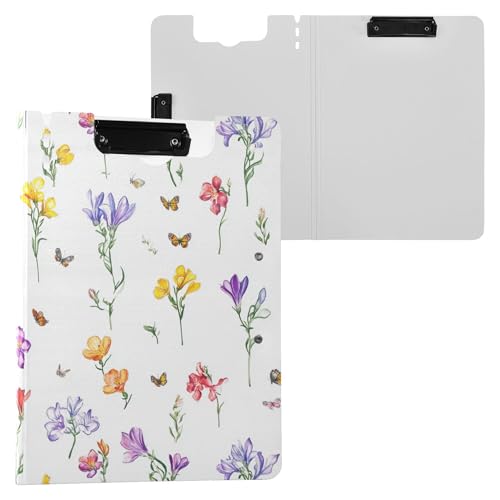 Clipfolio Sweet Freesia Klemmbrettmappe mit Aufbewahrung, doppelte Metallklammern, Stifthalter, Klemmbrett mit Abdeckung, Weiß Clipfolio Sweet Freesia Klemmbrettmappe mit Aufbewahrung, doppelte Metallklammern, Stifthalter, Klemmbrett mit Abdeckung, Weiß von Wudan