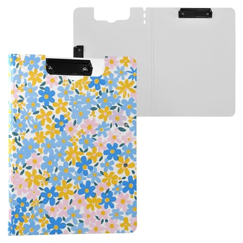 Clipolio Klemmbrett mit niedlichem kleinen Frühlingsblumen, gefaltetes Klemmbrett, zwei Metall-Clips, Stifthalter, Klemmbrett mit festem Einband, Clipboard, Clipfolio Laborzubehör Clipolio Klemmbrett mit niedlichem kleinen Frühlingsblumen, gefaltetes Klemmbrett, zwei Metall-Clips, Stifthalter, Klemmbrett mit festem Einband, Clipboard, Clipfolio Laborzubehör von Wudan