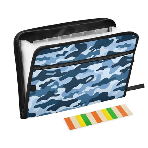 Dokumentenmappe, Fächermappe, A4, Briefformat, mit Reißverschluss, Ordner mit Etiketten, für Büroangestellte, Geschäft, Camouflage, Blau, Dunkelblau Dokumentenmappe, Fächermappe, A4, Briefformat, mit Reißverschluss, Ordner mit Etiketten, für Büroangestellte, Geschäft, Camouflage, Blau, Dunkelblau von Wudan