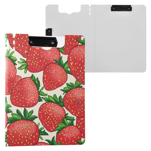 Erdbeeren mit grünen Blättern, faltbares Klemmbrett, horizontale und vertikale Doppel-Clips, Klemmbrett mit Abdeckung, Klemmbrett, Binderfolio, College-Studenten Erdbeeren mit grünen Blättern, faltbares Klemmbrett, horizontale und vertikale Doppel-Clips, Klemmbrett mit Abdeckung, Klemmbrett, Binderfolio, College-Studenten von Wudan