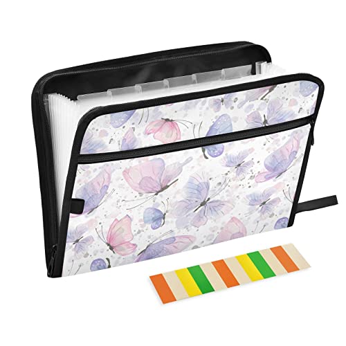 Fächermappe mit Schmetterlingen, 13 Taschen, A4-Papier, Dokumenten-Organizer, Ordner mit Reißverschluss, für Firma, Büro, Lehrer, Studenten, Bibliothekar, Geschenke Fächermappe mit Schmetterlingen, 13 Taschen, A4-Papier, Dokumenten-Organizer, Ordner mit Reißverschluss, für Firma, Büro, Lehrer, Studenten, Bibliothekar, Geschenke von Wudan