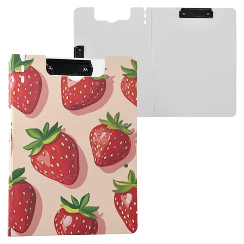 Faltbare Klemmbretter mit Cartoon-Erdbeere, horizontale und vertikale Doppel-Clip-Board mit festem Einband, Klemmbrett, Padfolio, medizinischer Bauunternehmer Faltbare Klemmbretter mit Cartoon-Erdbeere, horizontale und vertikale Doppel-Clip-Board mit festem Einband, Klemmbrett, Padfolio, medizinischer Bauunternehmer von Wudan