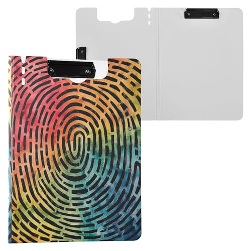 Faltbares Klemmbrett mit Aufbewahrung, Regenbogenkreise, zwei Metall-Clips, Stifthalter, Klemmbrett mit Abdeckung, Klemmbrett, Folio, Krankenhauszubehör Faltbares Klemmbrett mit Aufbewahrung, Regenbogenkreise, zwei Metall-Clips, Stifthalter, Klemmbrett mit Abdeckung, Klemmbrett, Folio, Krankenhauszubehör von Wudan