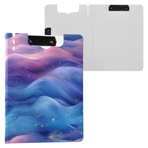 Faltbares Klemmbrett mit doppelter Metallklammern, Stifthalter, Klemmbrett mit festem Einband, Klemmbrett, Binderfolio, Outdoor-Skizzieren, Blau / Rosa / Lila Faltbares Klemmbrett mit doppelter Metallklammern, Stifthalter, Klemmbrett mit festem Einband, Klemmbrett, Binderfolio, Outdoor-Skizzieren, Blau / Rosa / Lila von Wudan