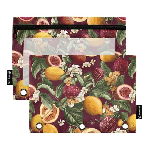 Funny Kumquat Federmäppchen mit 3 Ringen und Reißverschluss, wasserdicht, Kosmetiktasche, Aufbewahrungsbehälter, 2 Stück Funny Kumquat Federmäppchen mit 3 Ringen und Reißverschluss, wasserdicht, Kosmetiktasche, Aufbewahrungsbehälter, 2 Stück von Wudan