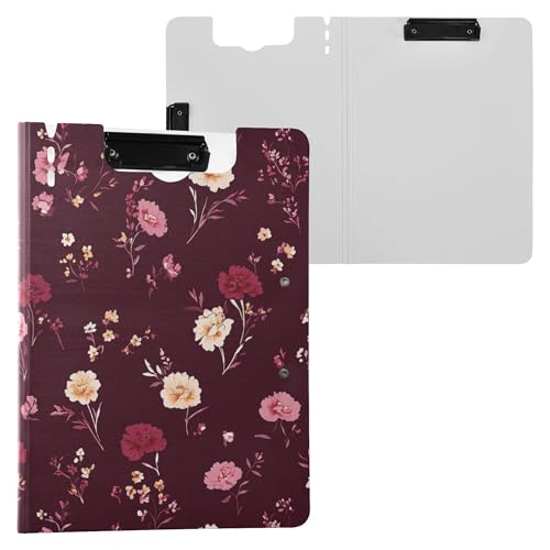 Klemmbrett mit Blumen, Nelke, Iris, Pfingstrosen, Burgunderrot, faltbar, Doppel-Clips, Stifthalter, Klemmbrett mit Abdeckung, Klemmbrett, Ordner, Arztbedarf Klemmbrett mit Blumen, Nelke, Iris, Pfingstrosen, Burgunderrot, faltbar, Doppel-Clips, Stifthalter, Klemmbrett mit Abdeckung, Klemmbrett, Ordner, Arztbedarf von Wudan