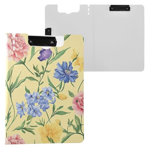 Klemmbrett mit Blumenmuster, Nelke, Gelb, mit Mappe, zwei Metallklammern, Stifthalter, Klemmbrett mit festem Einband, Klemmbrett, Binder, Coaching Trade Quest Klemmbrett mit Blumenmuster, Nelke, Gelb, mit Mappe, zwei Metallklammern, Stifthalter, Klemmbrett mit festem Einband, Klemmbrett, Binder, Coaching Trade Quest von Wudan
