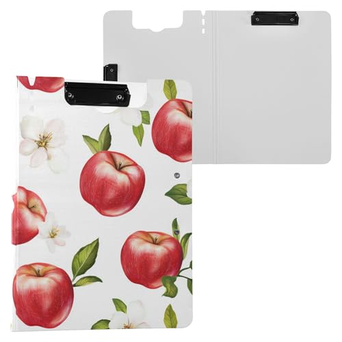 Klemmbrett mit Deckel, Motiv: frische Äpfel, Obst, weiß, zusammenklappbar, Doppel-Clips, Stifthalter, Klemmbrett mit Abdeckung, Klemmbrett, Folio-Ordner, medizinischer Bauunternehmer Klemmbrett mit Deckel, Motiv: frische Äpfel, Obst, weiß, zusammenklappbar, Doppel-Clips, Stifthalter, Klemmbrett mit Abdeckung, Klemmbrett, Folio-Ordner, medizinischer Bauunternehmer von Wudan