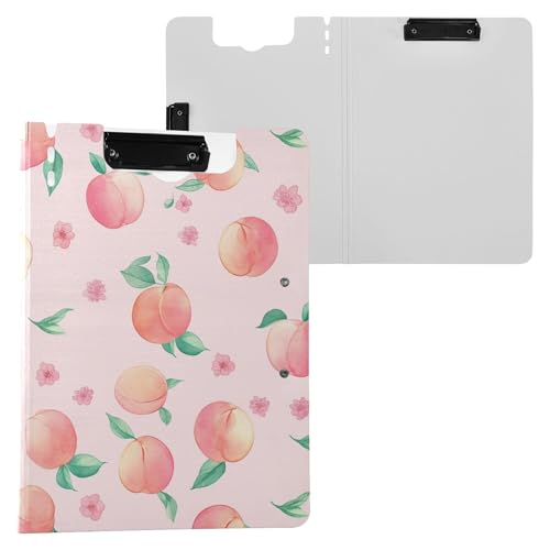 Klemmbrett mit Früchten, Pfirsichblättern, doppelte Metall-Clips, Stifthalter, Klemmbrett mit festem Einband, Klemmbrett, Padfolio, Lehrerbedarf Klemmbrett mit Früchten, Pfirsichblättern, doppelte Metall-Clips, Stifthalter, Klemmbrett mit festem Einband, Klemmbrett, Padfolio, Lehrerbedarf von Wudan