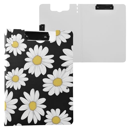 Klemmbrett mit Gänseblümchen auf schwarzem Klappklemmbrett, horizontal und vertikal, Doppel-Clip-Board mit festem Einband, Klemmbrett, Folio-Ordner, medizinischer Bauunternehmer Klemmbrett mit Gänseblümchen auf schwarzem Klappklemmbrett, horizontal und vertikal, Doppel-Clip-Board mit festem Einband, Klemmbrett, Folio-Ordner, medizinischer Bauunternehmer von Wudan