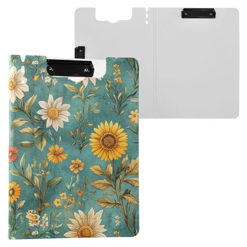 Klemmbrett mit Herbstblumen, Sonnenblume, Lilie, Rosmarin, Blaugrün, Doppelmetall-Clips, Stifthalter, Klemmbrett mit Abdeckung, Klemmbrett, Padfolio, Zuhause, Reisen, Karten, Aufbewahrungsbehälter Klemmbrett mit Herbstblumen, Sonnenblume, Lilie, Rosmarin, Blaugrün, Doppelmetall-Clips, Stifthalter, Klemmbrett mit Abdeckung, Klemmbrett, Padfolio, Zuhause, Reisen, Karten, Aufbewahrungsbehälter von Wudan