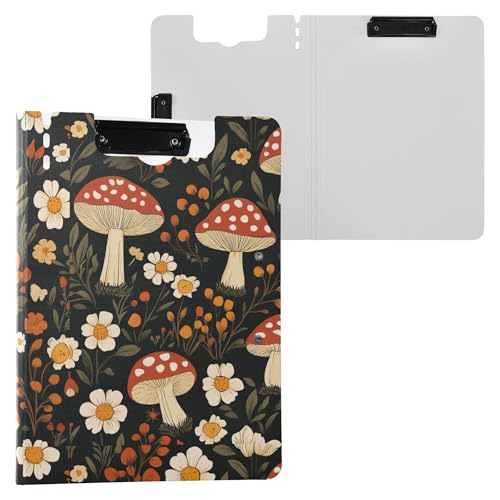 Klemmbrett mit Mappe, Pilzblumen, zwei Metall-Clips, Stifthalter, Klemmbrett mit festem Einband, Klemmbrett, Ordner, Krankenschwesterbedarf Klemmbrett mit Mappe, Pilzblumen, zwei Metall-Clips, Stifthalter, Klemmbrett mit festem Einband, Klemmbrett, Ordner, Krankenschwesterbedarf von Wudan