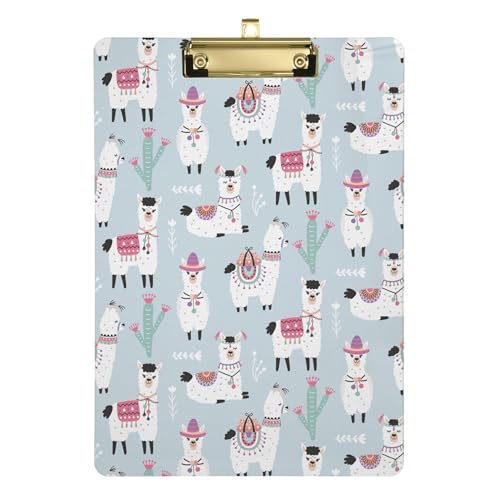 Lama-Alpaka-Klemmbrett, A4, 31,8 x 22,9 cm, Klemmbrett, Anästhesie-Klemmbrett, Krankenschwestern, Praktiker mit niedrigem Profil-Clip für Studenten von Wudan