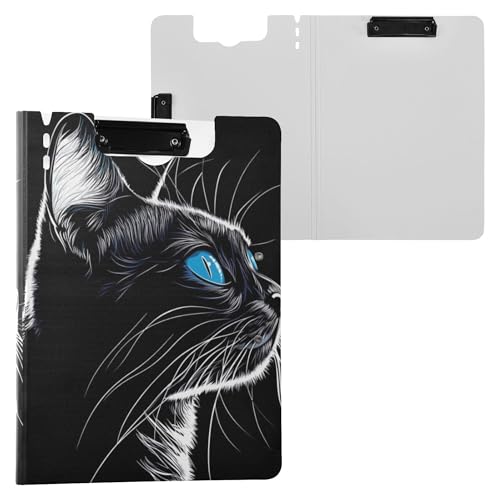 Niedliche amerikanische Kurzhaar-Katzen-Klemmbrett-Mappe, zwei Metall-Clips, Stifthalter, Klemmbrett mit festem Einband, Klemmbrett, Binderfolio, Arztbedarf Niedliche amerikanische Kurzhaar-Katzen-Klemmbrett-Mappe, zwei Metall-Clips, Stifthalter, Klemmbrett mit festem Einband, Klemmbrett, Binderfolio, Arztbedarf von Wudan