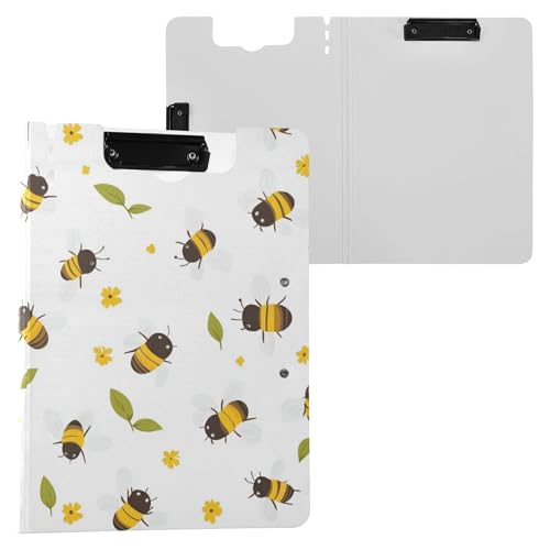 Niedliches Bienen-Klemmbrett mit Aufbewahrung, horizontale und vertikale Doppel-Clips, Klemmbrett mit festem Einband, Klemmbrett, Folio-Ordner, Schreibwaren-Organizer, Zubehör Niedliches Bienen-Klemmbrett mit Aufbewahrung, horizontale und vertikale Doppel-Clips, Klemmbrett mit festem Einband, Klemmbrett, Folio-Ordner, Schreibwaren-Organizer, Zubehör von Wudan