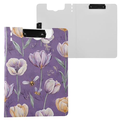 Rustikale Tulpen Lila Ordner Klemmbrett mit Aufbewahrung Doppelte Metallclips Stifthalter Klemmbrett mit festem Einband Klemmbrett Folio Laborzubehör Rustikale Tulpen Lila Ordner Klemmbrett mit Aufbewahrung Doppelte Metallclips Stifthalter Klemmbrett mit festem Einband Klemmbrett Folio Laborzubehör von Wudan