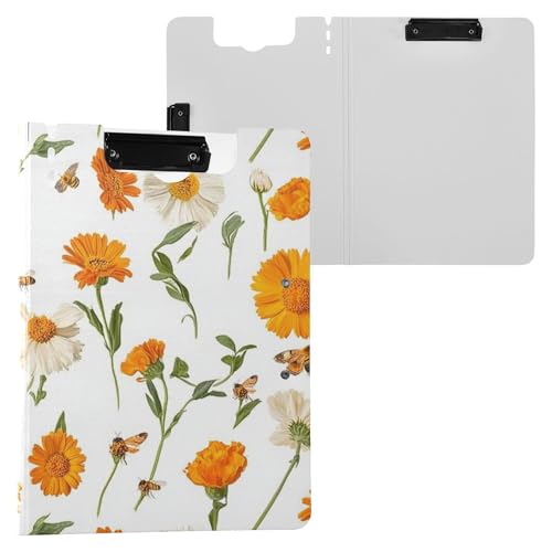 Rustikales Ringelblumen-Klemmbrett mit Ordner, Doppel-Clips, Stifthalter, Klemmbrett mit festem Einband, Clipboard, Clipfolio Office Document Organizer Rustikales Ringelblumen-Klemmbrett mit Ordner, Doppel-Clips, Stifthalter, Klemmbrett mit festem Einband, Clipboard, Clipfolio Office Document Organizer von Wudan