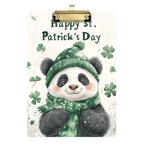 St.Patrick Panda Ordner mit Klemmbrett, A4, 31,8 x 22,9 cm, transparentes Klemmbrett mit niedrigem Profil-Clip für Kinderkrankenschwestern, Büro, Meeting St.Patrick Panda Ordner mit Klemmbrett, A4, 31,8 x 22,9 cm, transparentes Klemmbrett mit niedrigem Profil-Clip für Kinderkrankenschwestern, Büro, Meeting von Wudan