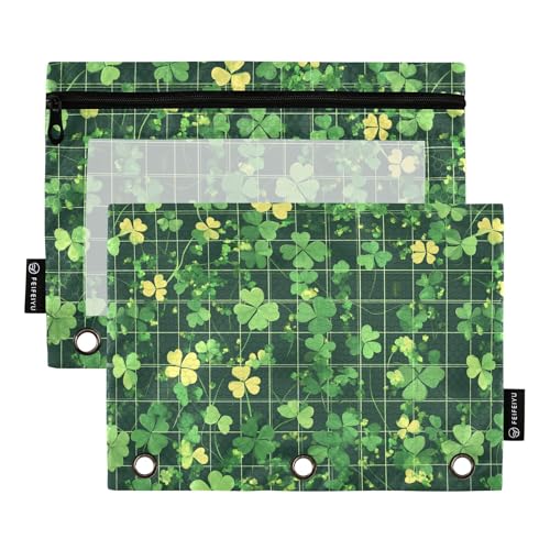 St.Patrick's Federmäppchen mit 3 Ringen, Federmäppchen mit Reißverschluss, 2 Stück, recycelte Kosmetiktasche, Schreibwarenzubehör St.Patrick's Federmäppchen mit 3 Ringen, Federmäppchen mit Reißverschluss, 2 Stück, recycelte Kosmetiktasche, Schreibwarenzubehör von Wudan