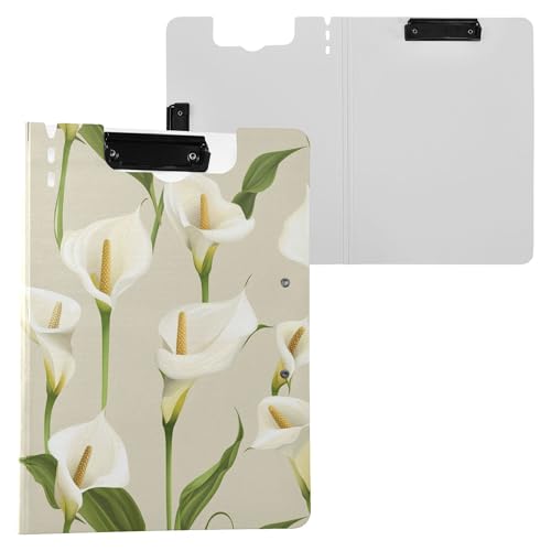 Sweet Calla Lily Neutral Faltbare Klemmbretter Doppelte Metallclips Stifthalter Klemmbrett mit Abdeckung Klemmbrett Binderfolio Büro Business Sweet Calla Lily Neutral Faltbare Klemmbretter Doppelte Metallclips Stifthalter Klemmbrett mit Abdeckung Klemmbrett Binderfolio Büro Business von Wudan