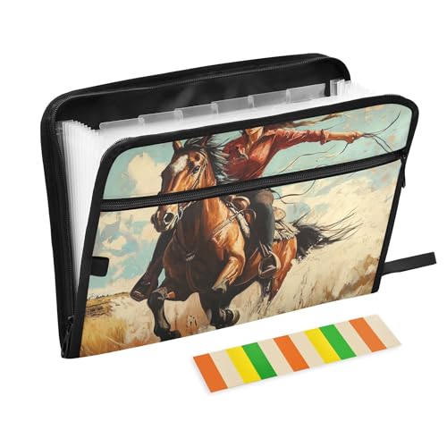 Western Cowgirl Wild West Aktenordner, 13 Taschen, A4, Briefformat, Ordner für Dokumente mit Reißverschluss, für Zeitung, Büro, Papierkram, Geschäft Western Cowgirl Wild West Aktenordner, 13 Taschen, A4, Briefformat, Ordner für Dokumente mit Reißverschluss, für Zeitung, Büro, Papierkram, Geschäft von Wudan