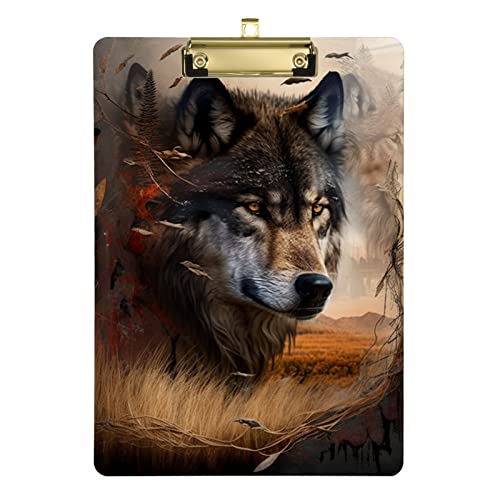 Wolf Silhouette in Western Acryl Klemmbrett A4 12,5 x 9 Zoll mit Clip PVC Klemmbretter für Frauen Mädchen Büro Aktenordner Ärzte Outdoor Skizzieren Wolf Silhouette in Western Acryl Klemmbrett A4 12,5 x 9 Zoll mit Clip PVC Klemmbretter für Frauen Mädchen Büro Aktenordner Ärzte Outdoor Skizzieren von Wudan